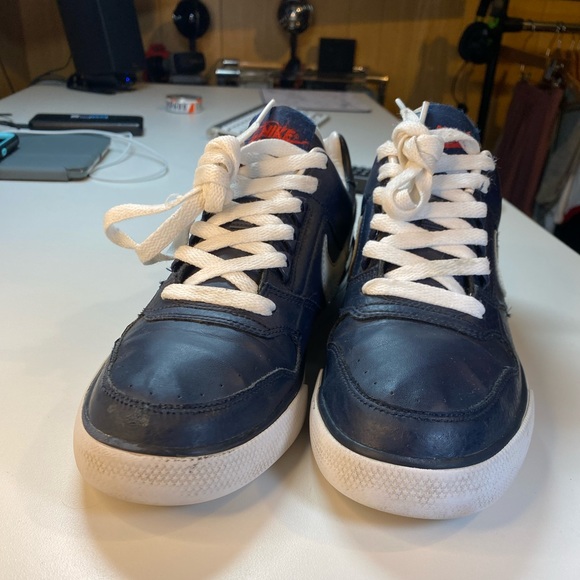 Nike Delta Force Low Men's Size 8.5 Navy Blue White ( 370543-411 ) - Picture 3 of 10